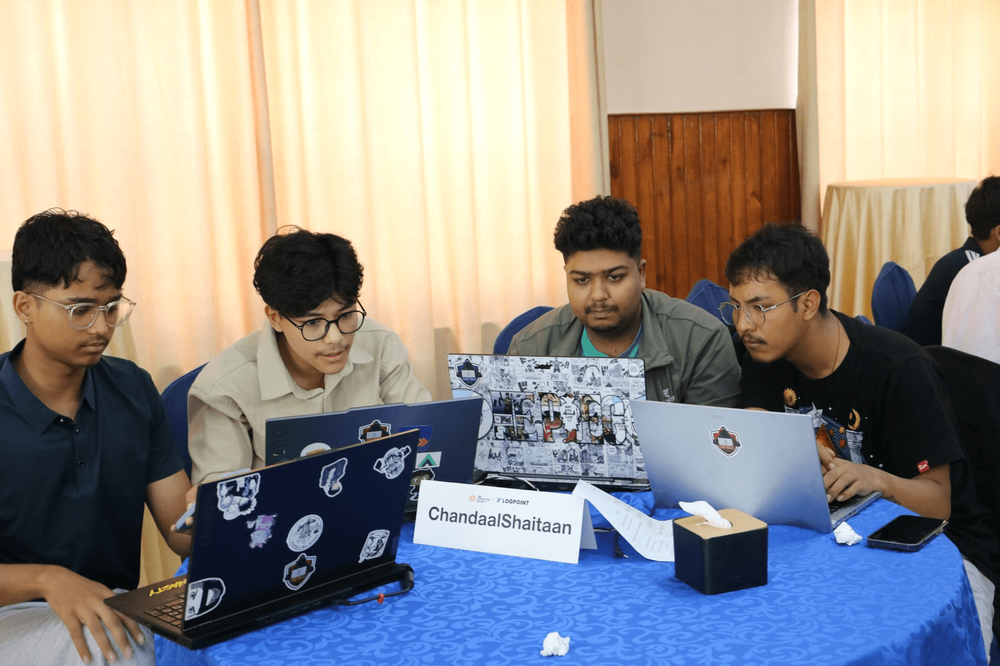Team ChandaalShaitaan at a hacking event.
